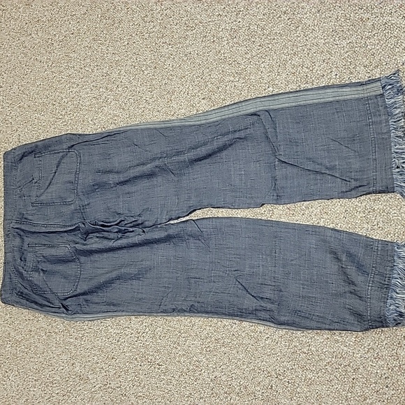Trina Turk Chambray Denim Fringe Hem Pants. Small - Picture 4 of 6